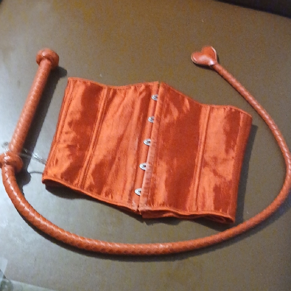 Red Satin Waist Cincher with Front Hook Closure